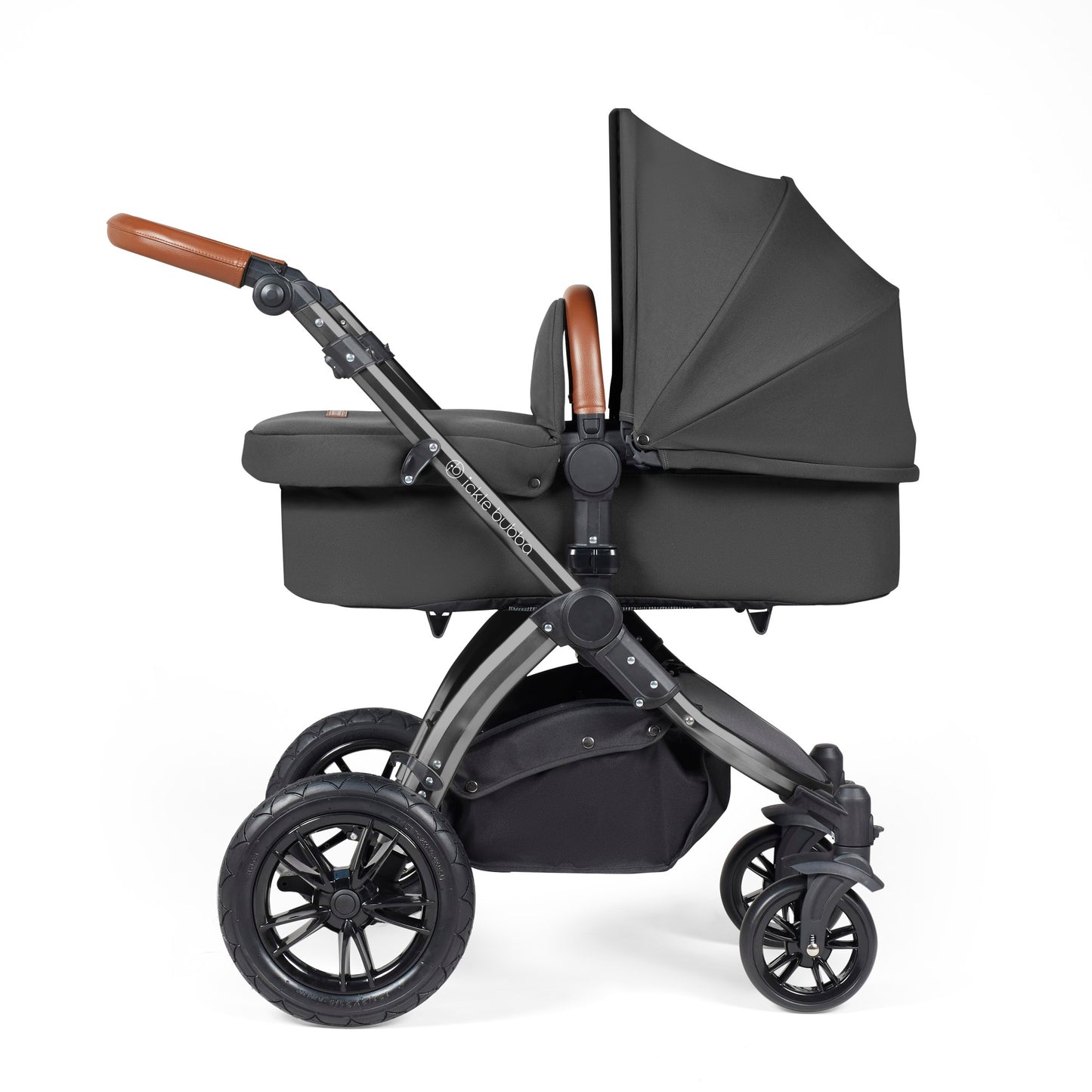 Ickle Bubba Stomp Luxe 2 in 1 Pushchair Charcoal Grey on Black