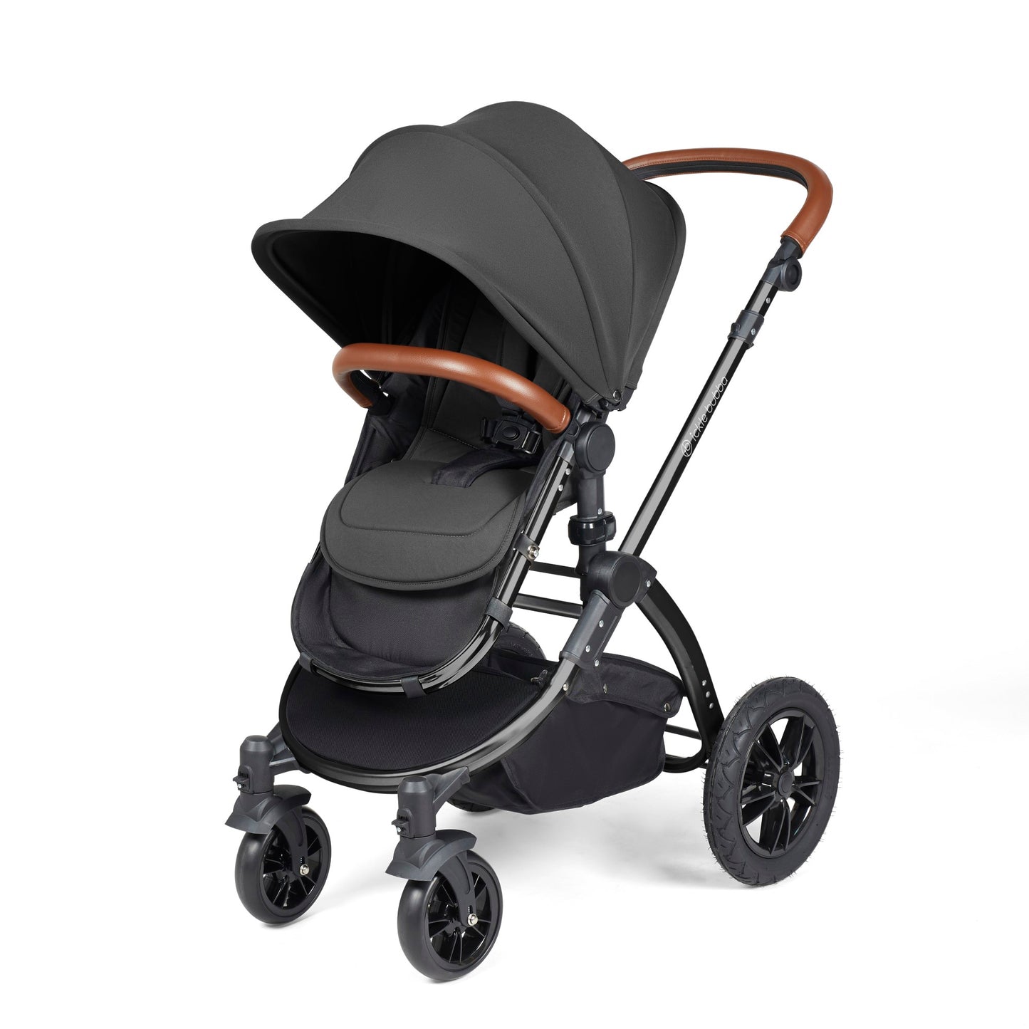 Ickle Bubba Stomp Luxe 2 in 1 Pushchair Charcoal Grey on Black