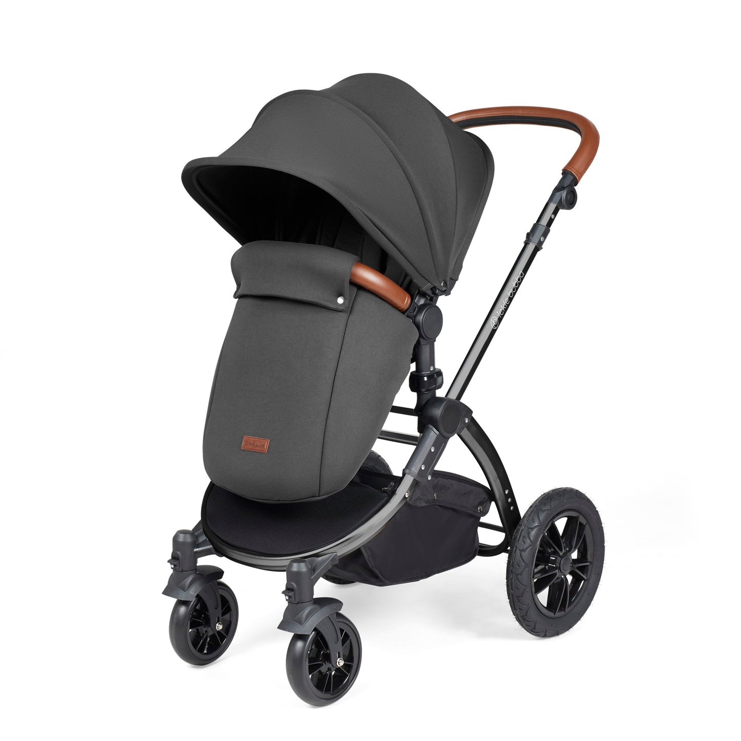 Ickle Bubba Stomp Luxe 2 in 1 Pushchair Charcoal Grey on Black