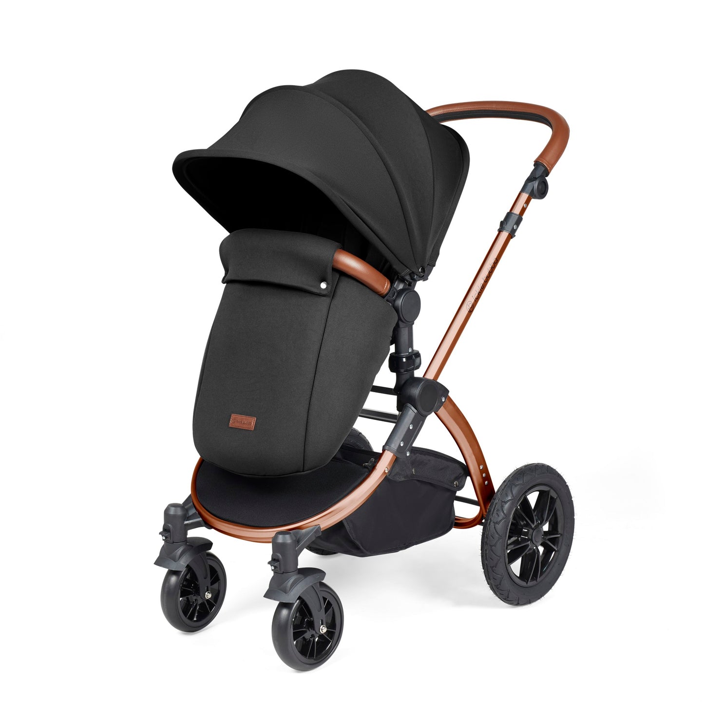 Ickle Bubba Stomp Luxe 12 Piece Travel System with i-Size Cirrus Car Seat & ISOFIX Base Midnight on Bronze