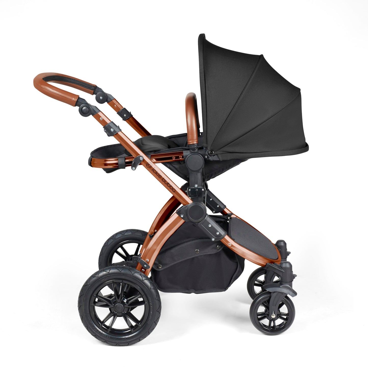 Ickle Bubba Stomp Luxe 12 Piece Travel System with i-Size Cirrus Car Seat & ISOFIX Base Midnight on Bronze