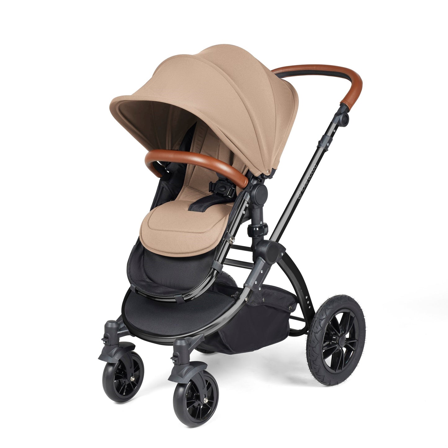 Ickle Bubba Stomp Luxe 12 Piece Travel System with i-Size Cirrus Car Seat & ISOFIX Base Desert on Black