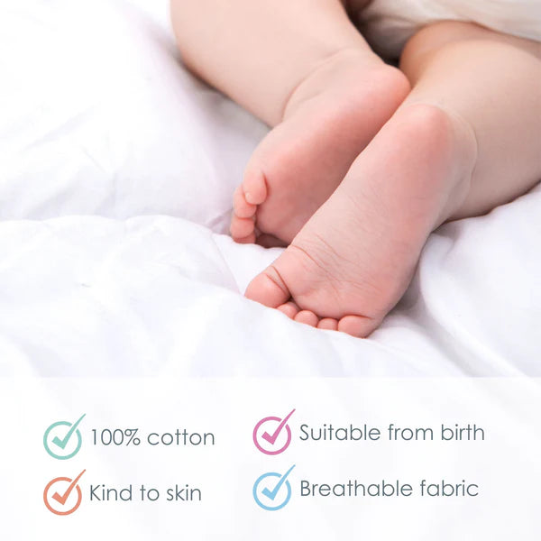 Clair-de-lune 2 Pack Fitted Cotton Moses Basket Sheets - 74 x 30 cm 3 Colours