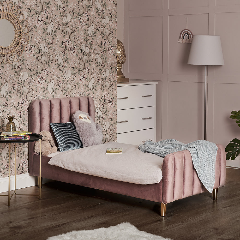 Obaby Gatsby Toddler Bed Velvet Pink