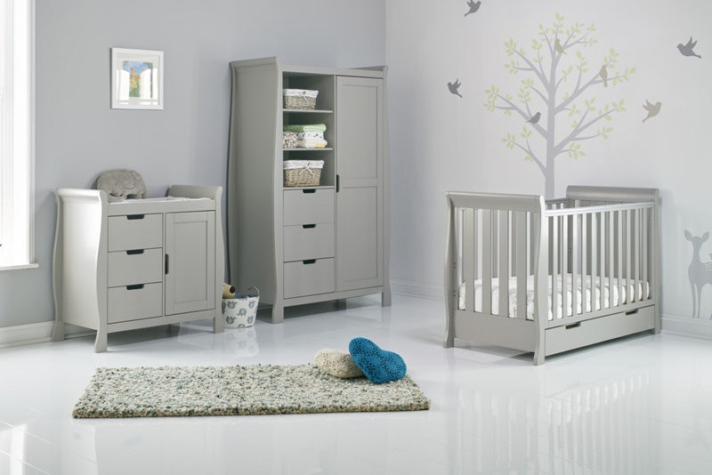 Obaby Stamford Mini Sleigh 3 Piece Roon Set - Warm Grey Room Set