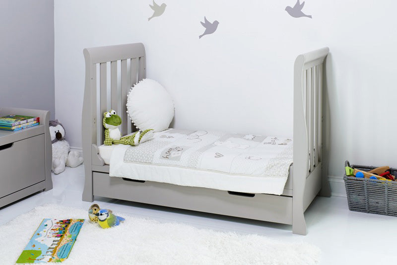 Obaby Stamford Mini Sleigh Cot Bed - Warm Grey