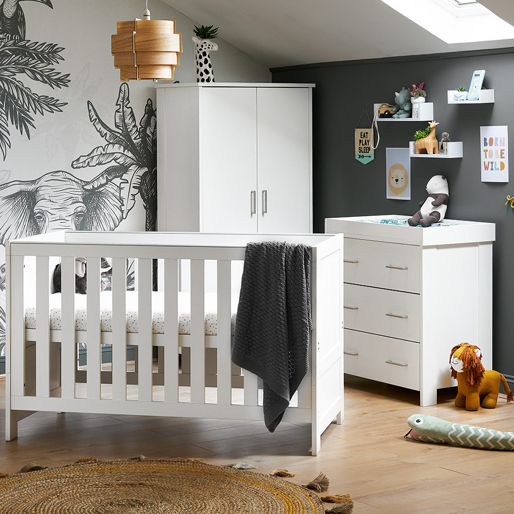 Obaby Nika 3 Piece Room Set - White Wash Baby & Toddler Furniture Sets