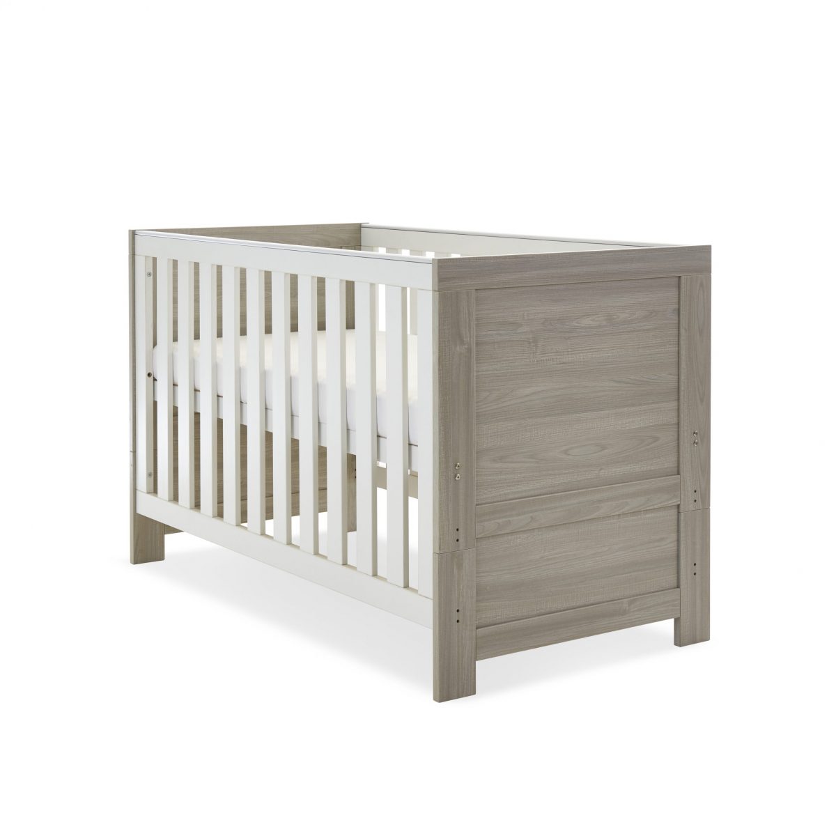 Obaby Nika Cot Bed - Grey Wash & White