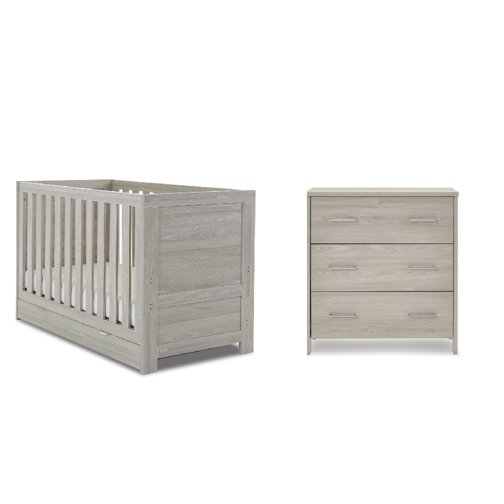 Obaby Nika 2 Piece Room Set - Grey Wash & Underdrawer Baby Toddler Furniture Sets