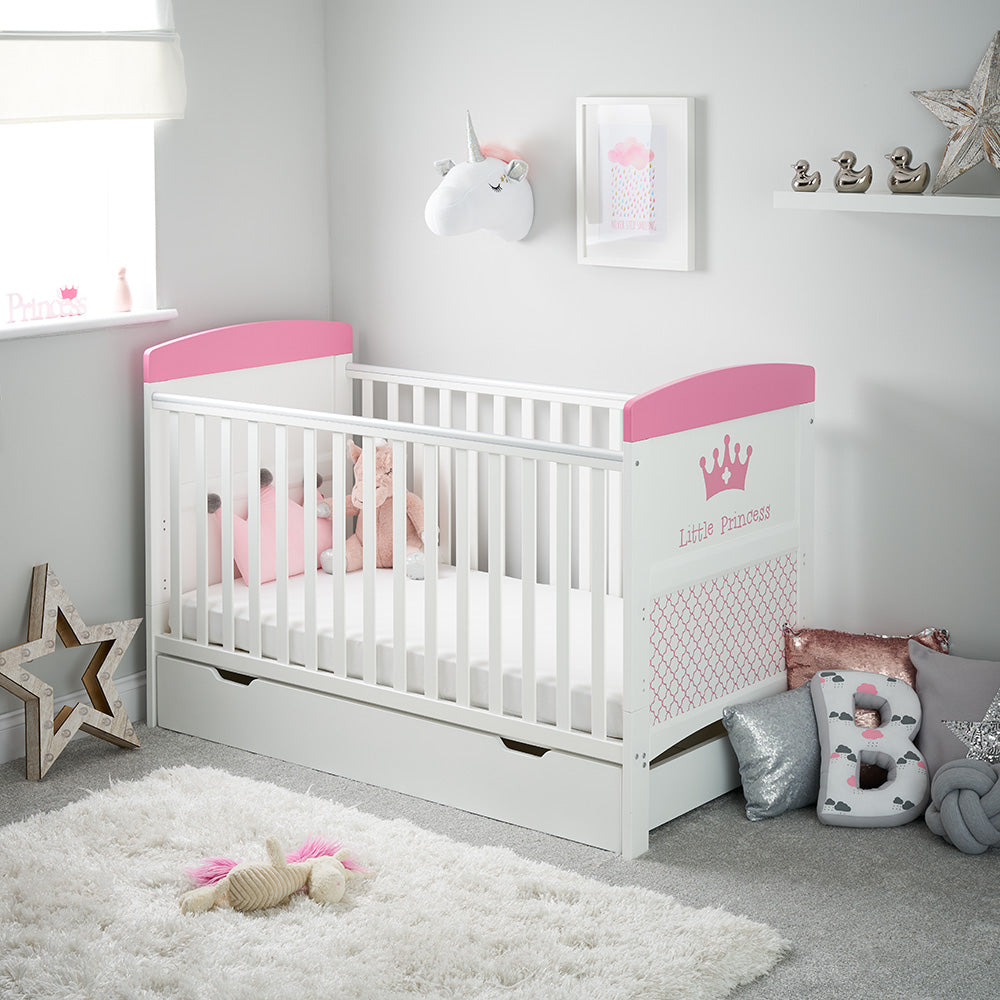 Obaby Grace Inspire Cot Bed - Little Princess & Underdrawer