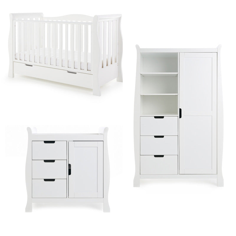 Obaby Stamford Luxe 3 Piece Room Set - White Room Set