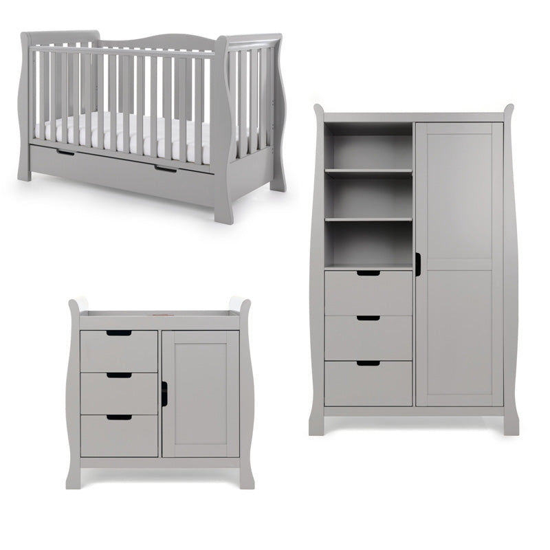 Obaby Stamford Luxe 3 Piece Room Set - Warm Grey Room Set