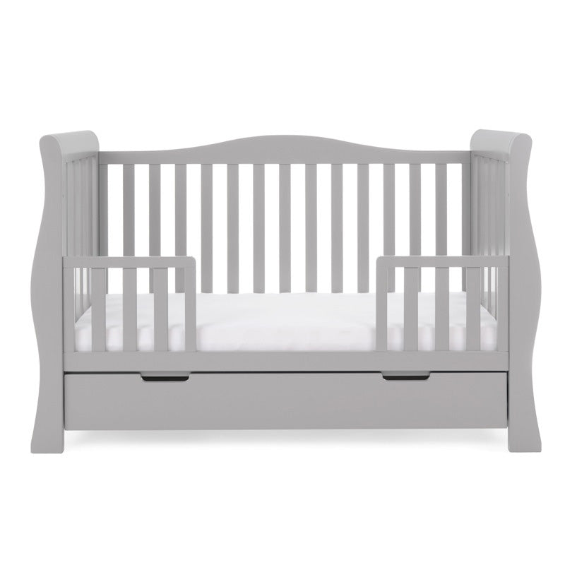 Obaby Stamford Luxe Sleigh Cot Bed - Warm Grey