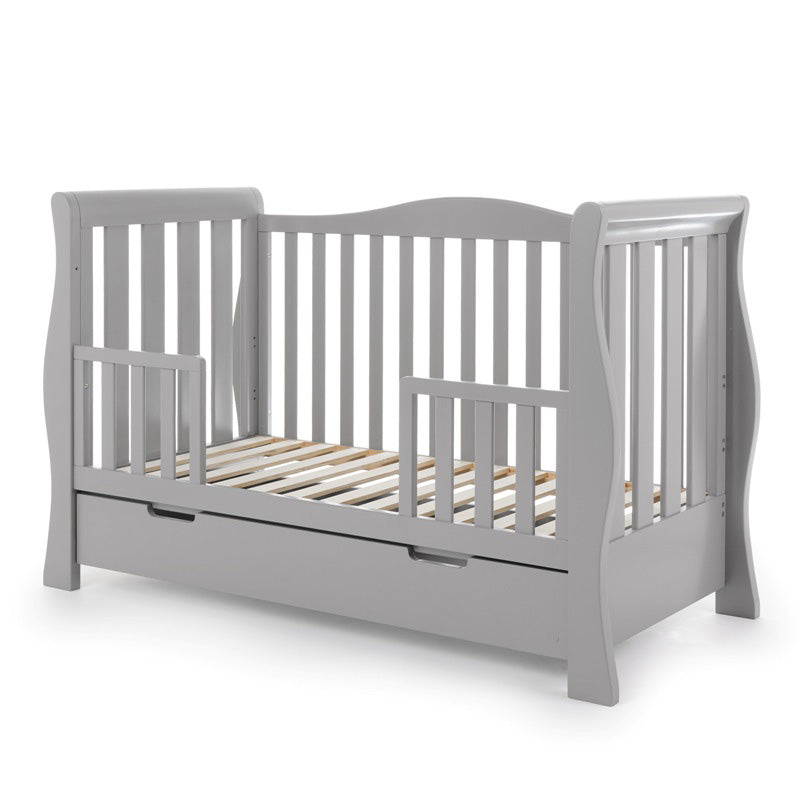 Obaby Stamford Luxe Sleigh Cot Bed - Warm Grey