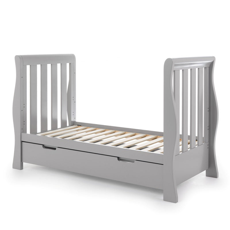 Obaby Stamford Luxe Sleigh Cot Bed - Warm Grey