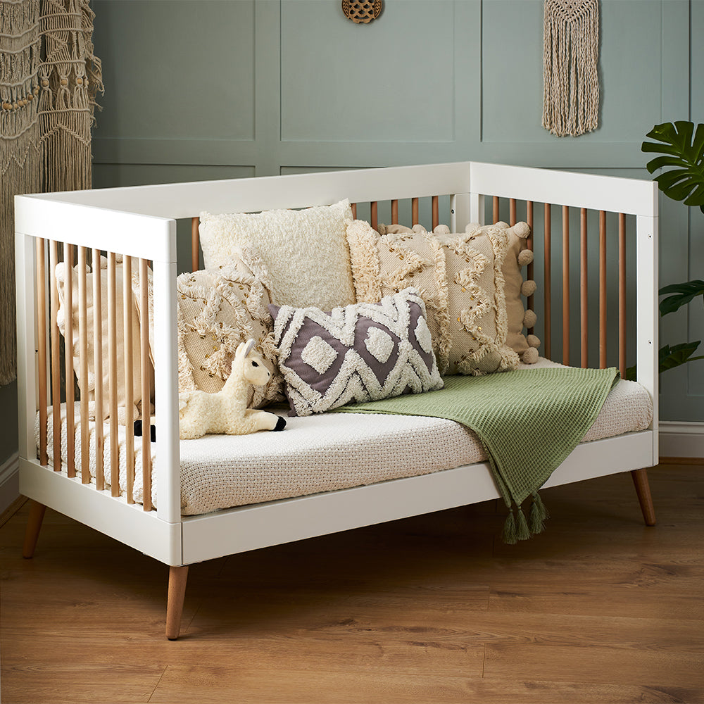 Obaby Maya Cot Bed - White With Natural