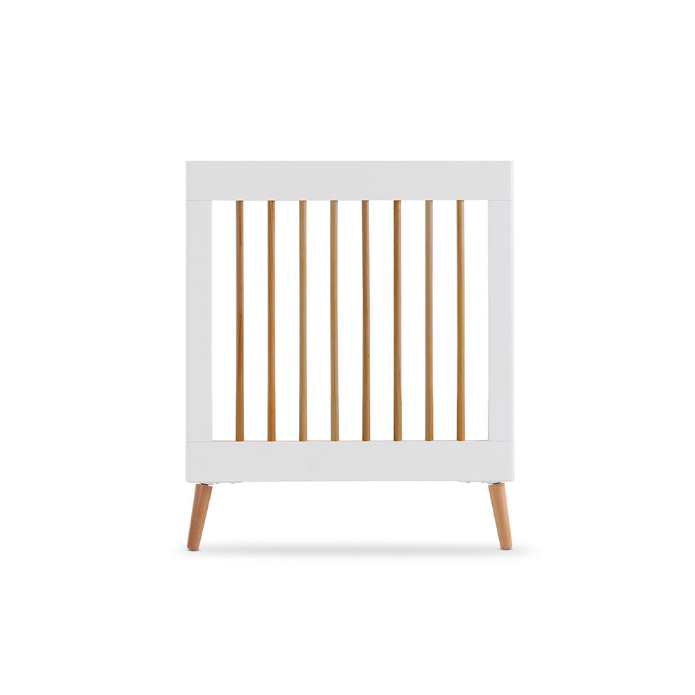 Obaby Maya 3 Piece Room Set - White With Natural Cot Bed