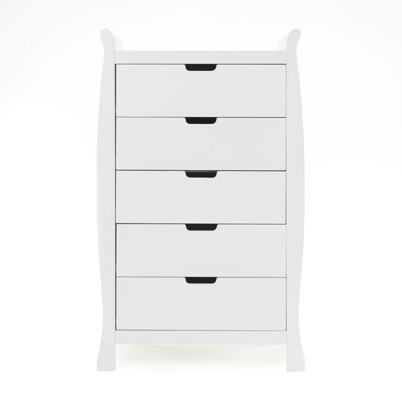 Obaby Stamford Sleigh Tall Chest Of Drawers - White