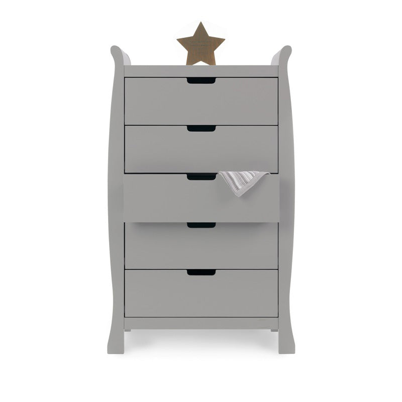 Obaby Stamford Sleigh Tall Chest Of Drawers - Warm Grey