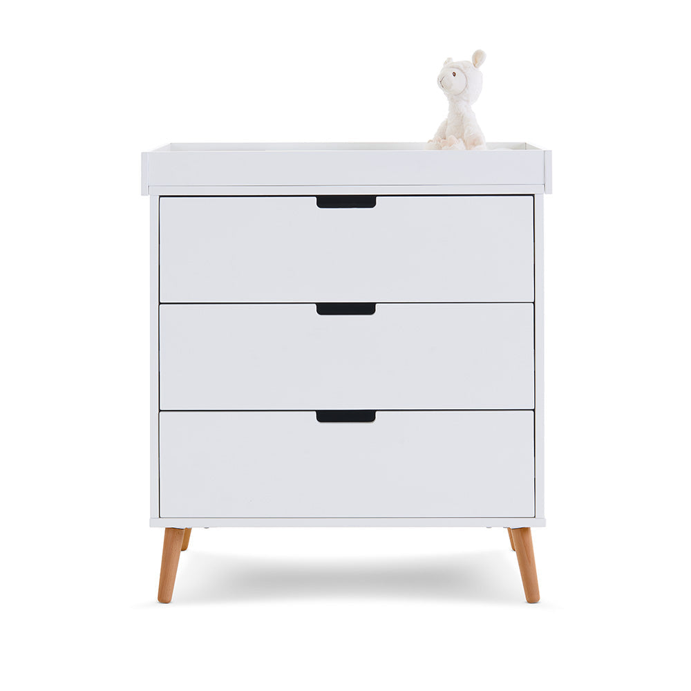 Obaby Maya Mini 3 Piece Room Set - White With Natural Room Set