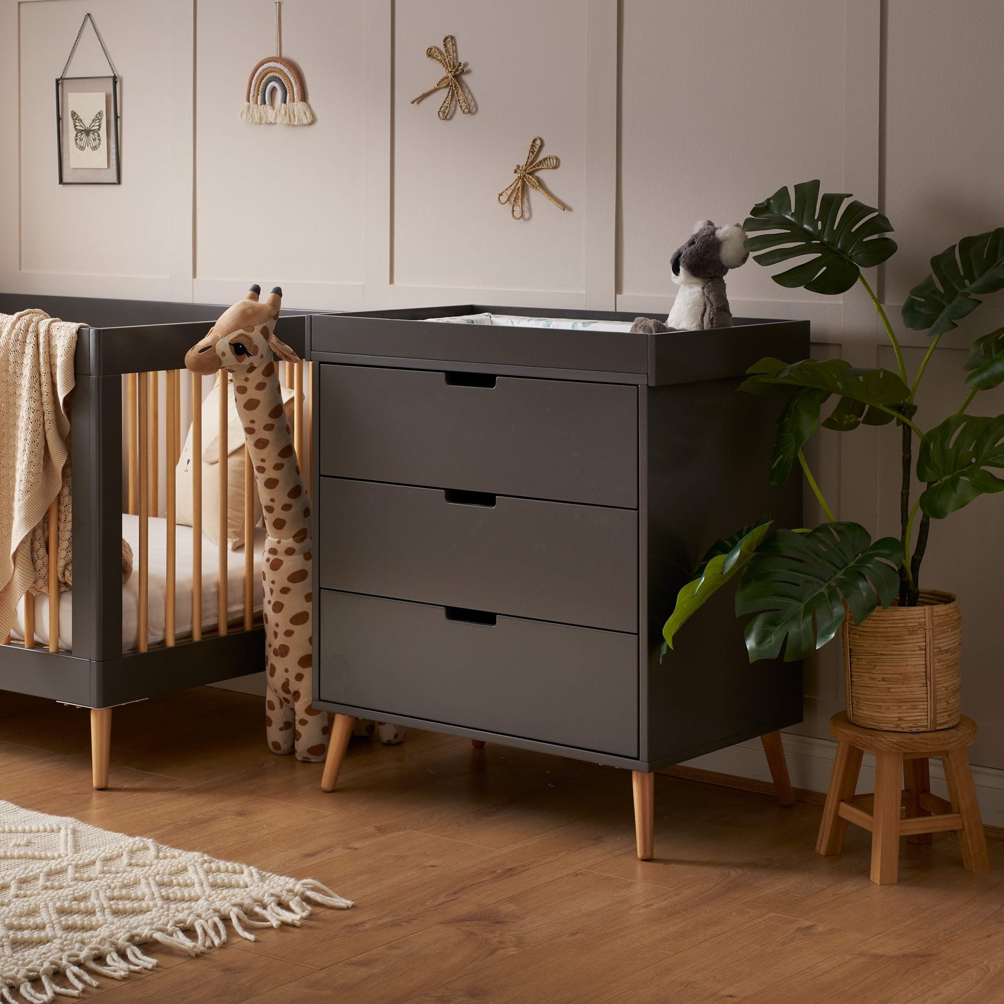 Obaby Maya Changing Unit - Slate With Natural Changing Unit