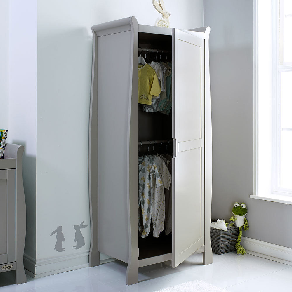 Obaby Stamford Sleigh Single Wardrobe - Warm Grey