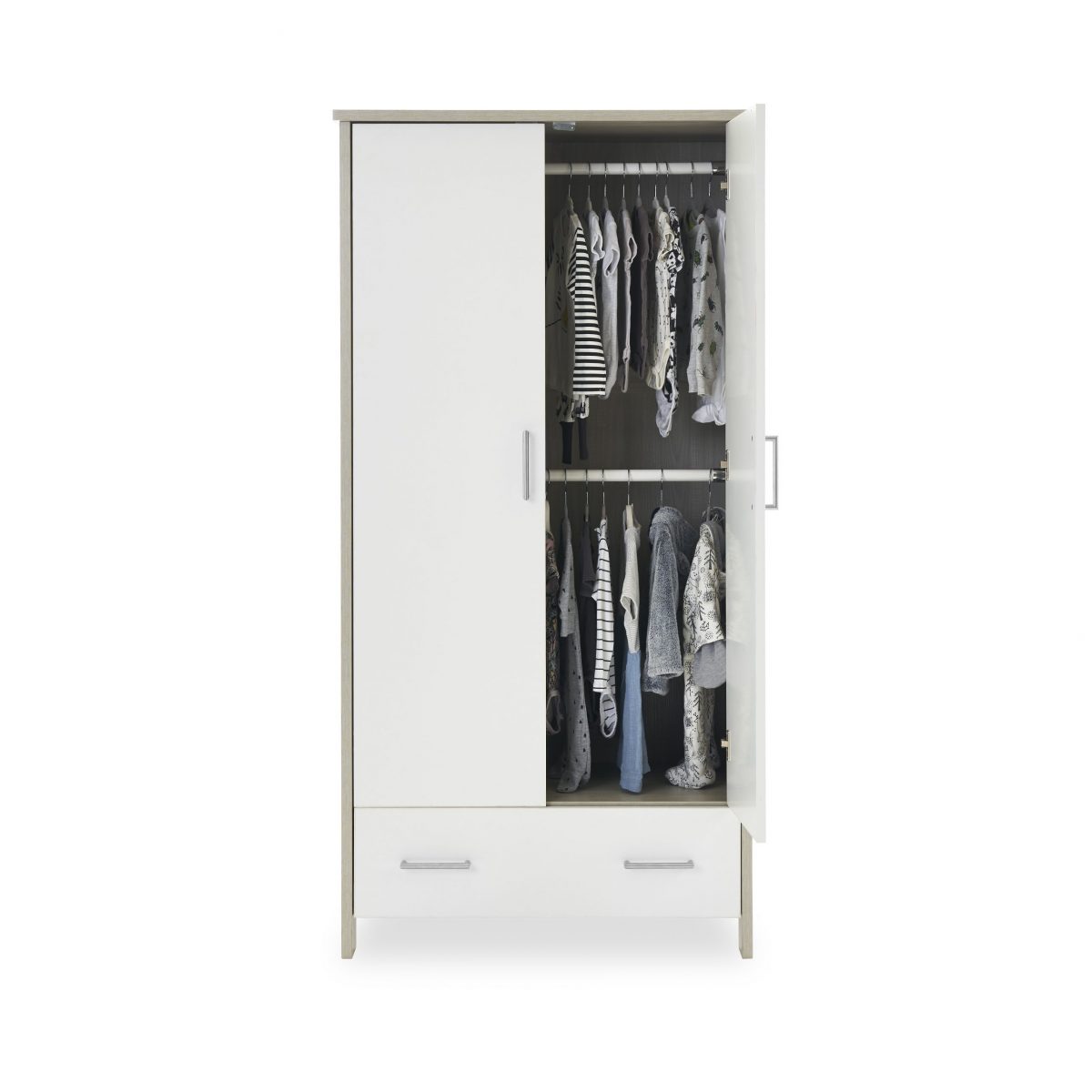 Obaby Nika 3 Piece Room Set - Grey Wash & White Baby Toddler Furniture Sets