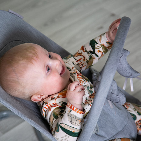 Baya Bouncer - Ergonomic Self-Bouncing Adjustable Baby (Dove Grey) Baby Bouncer