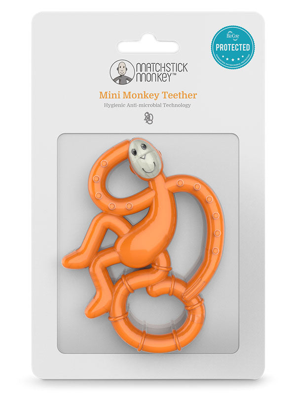 Mini Monkey Teether - Orange Feeding