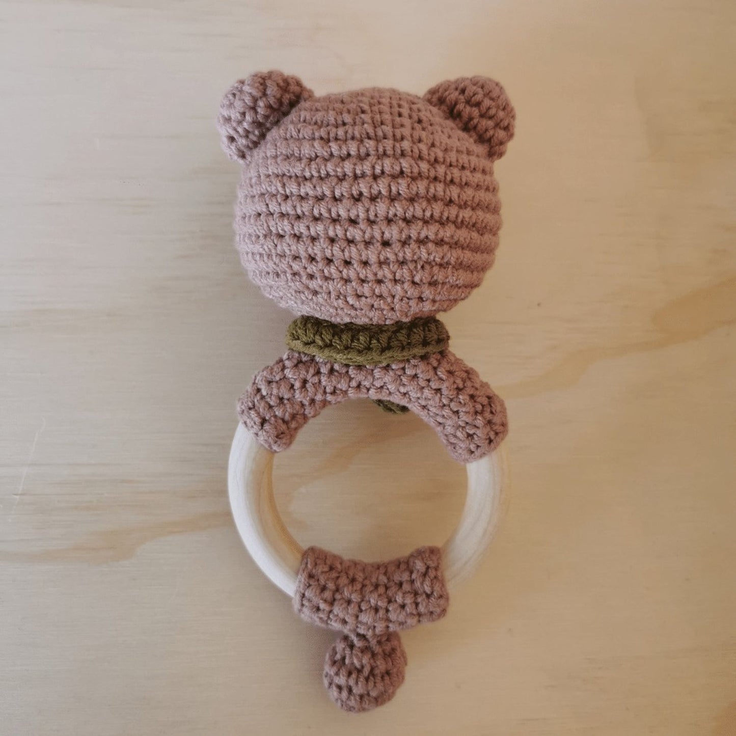 Croched Rattle Bear Ring Baby Rattle