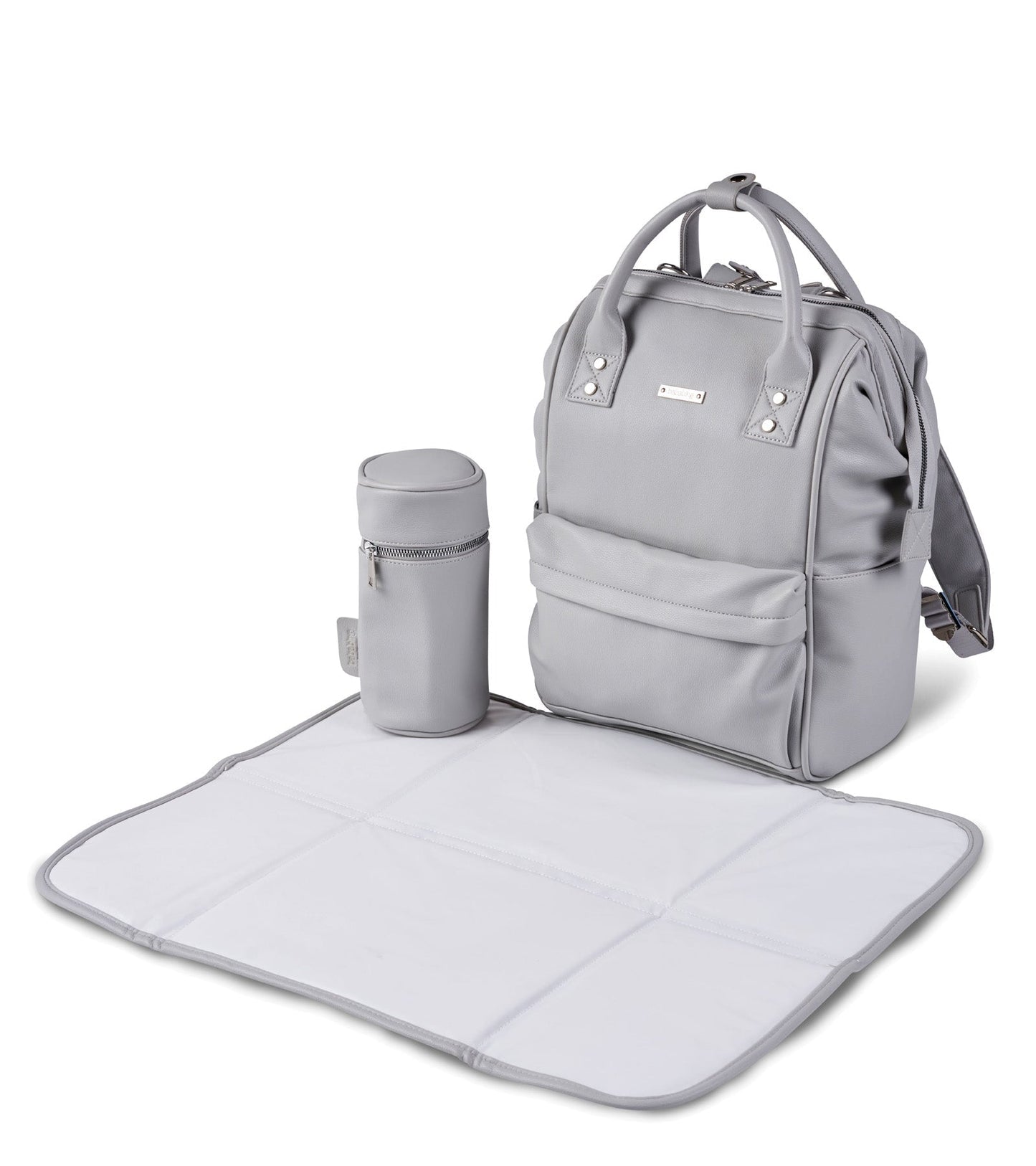 Bababing Mani Changing Bag Dove Grey Leatherette