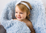 Koochicoo Powder Blue Fluffy Baby Blanket Nursery