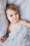 Koochicoo Whisper Grey Fluffy Baby Blanket Nursery