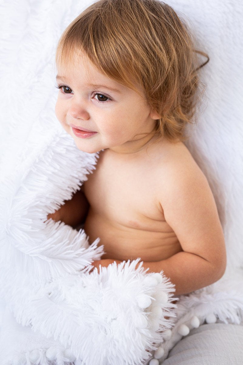 Koochicoo Ice White Fluffy Baby Blanket Nursery