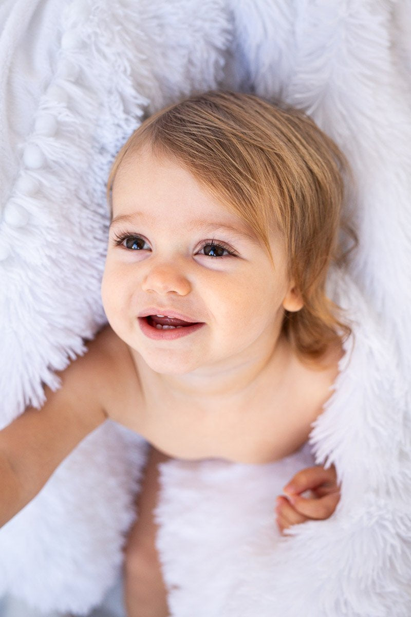 Koochicoo Ice White Fluffy Baby Blanket Nursery