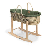 Clair-de-lune Organic Palm Moses Basket Forest Green