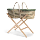 Clair-de-lune Organic Palm Moses Basket Forest Green