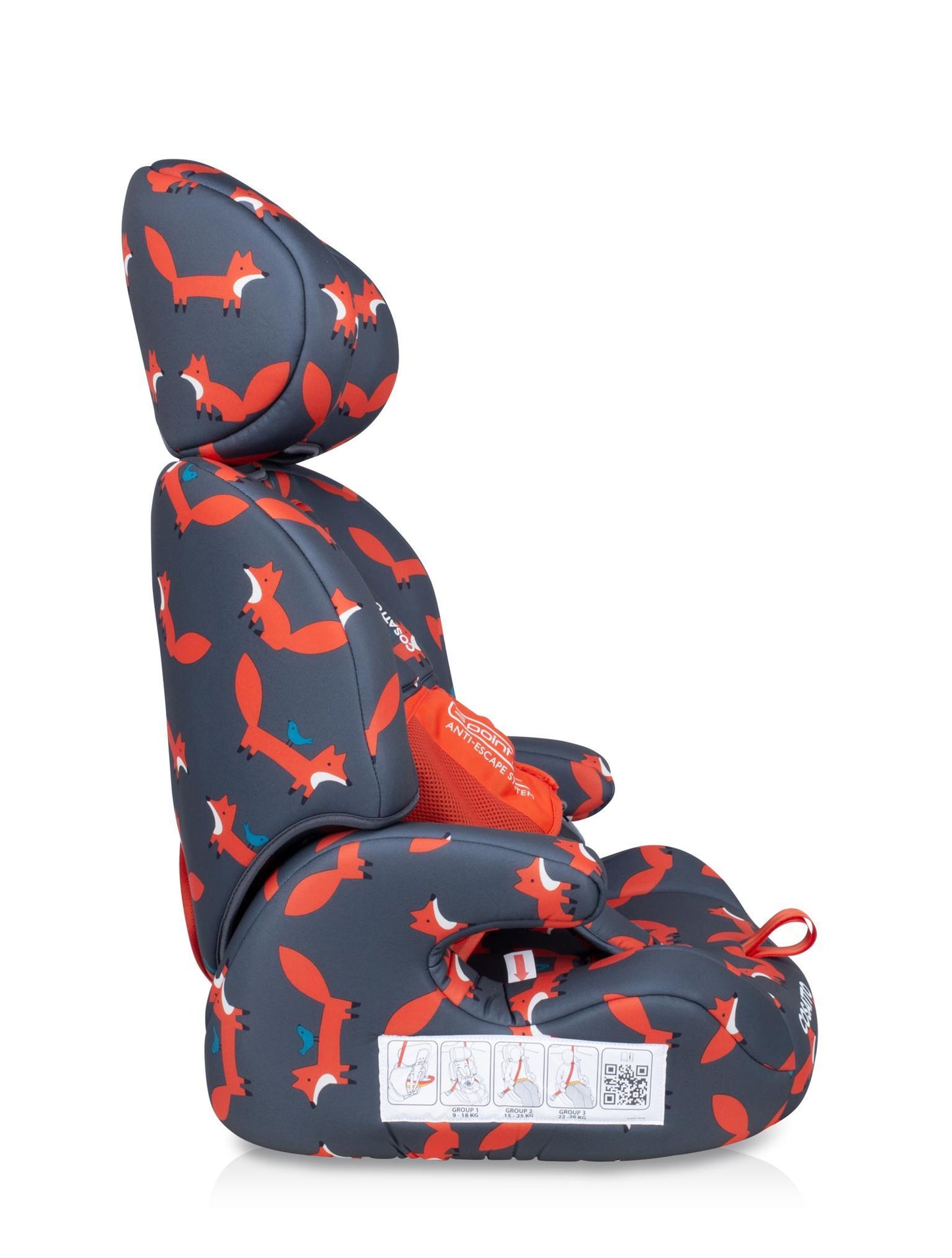 Zoomi Group 123 Car Seat Charcoal Mister Fox