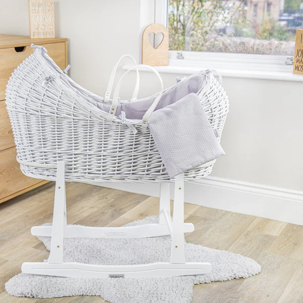 Clair-de-lune White Standard Rocking Moses Basket Stand 3 Colours