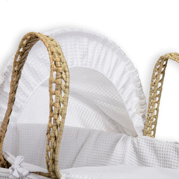 Clair-de-lune Waffle Palm Moses Basket White