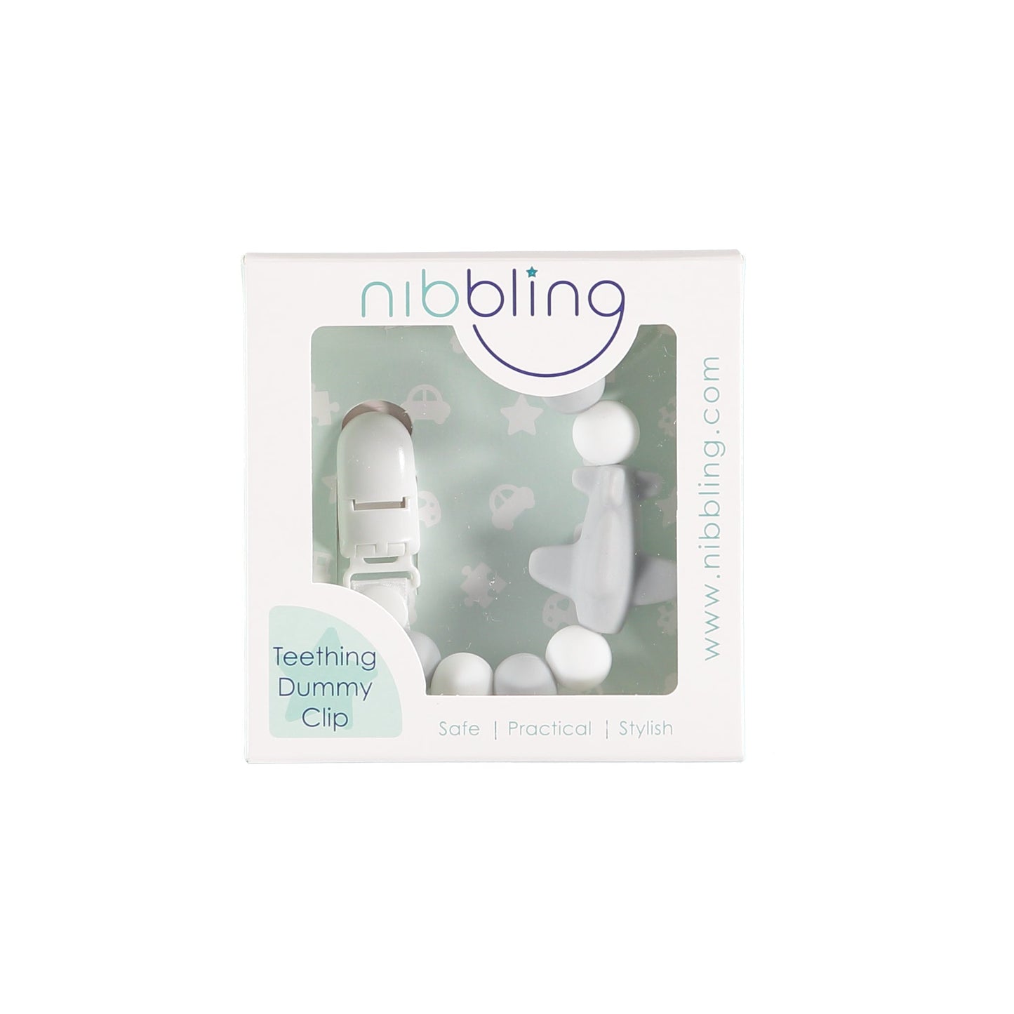 Jet Set Dummy Clip Grey Feeding