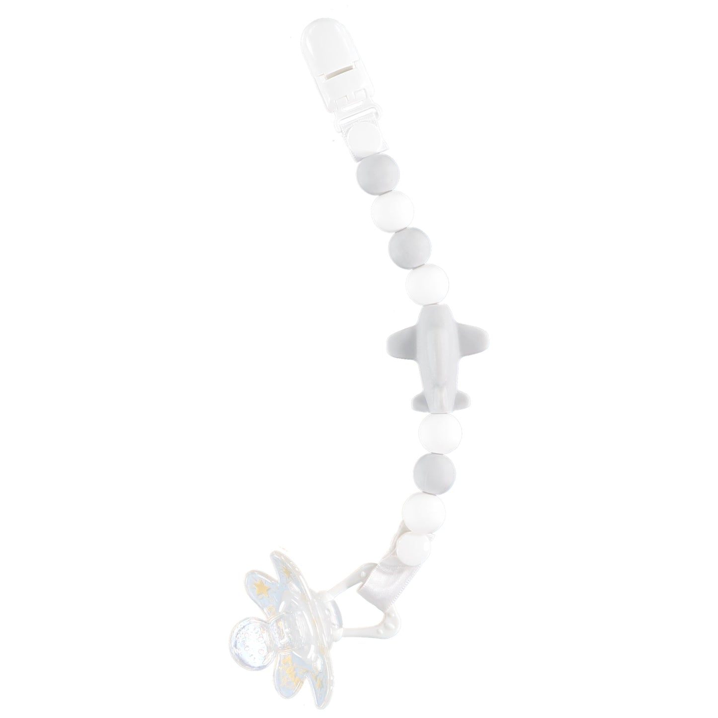 Jet Set Dummy Clip Grey Feeding