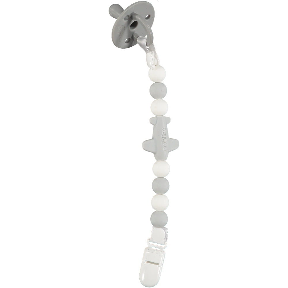 Jet Set Dummy Clip Grey Feeding