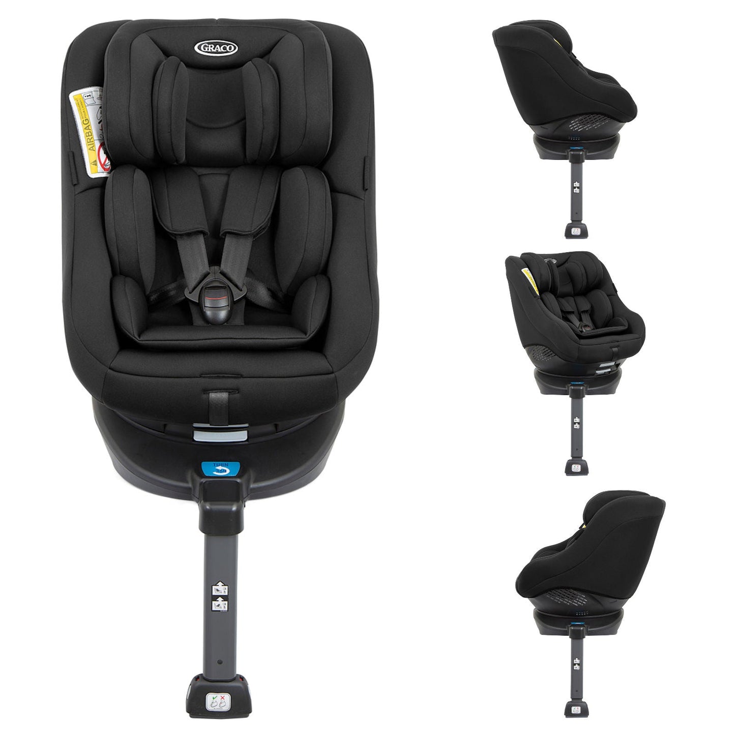 Graco Turn2Me Group 0+/1 Spin Rotate Isofix Car Seat - Black Baby & Toddler Seats
