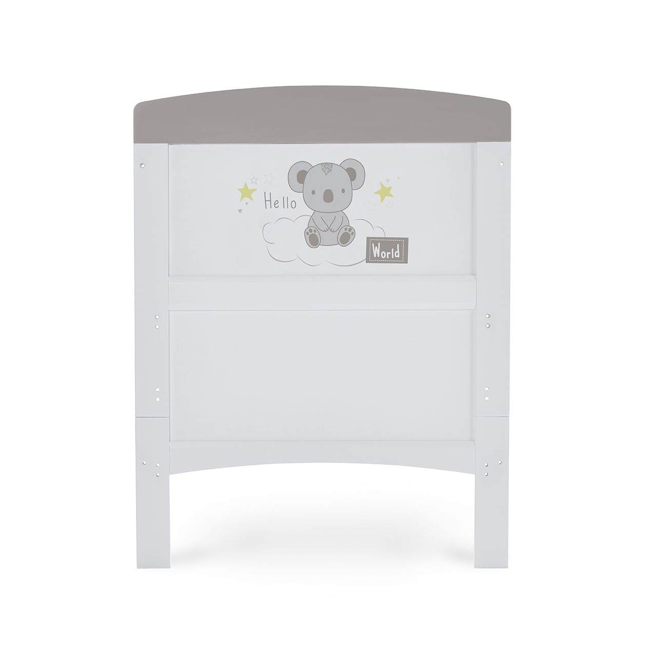 Obaby Grace Inspire Cot Bed Hello World Koala Grey