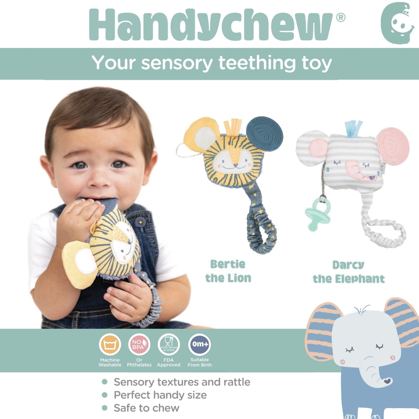Cheeky Chomper Handychew Darcy The Elephant Feeding