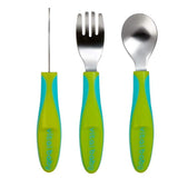 Nourish Big Kid Cutlery 2 Colours Green - Pop Weaning Spoons