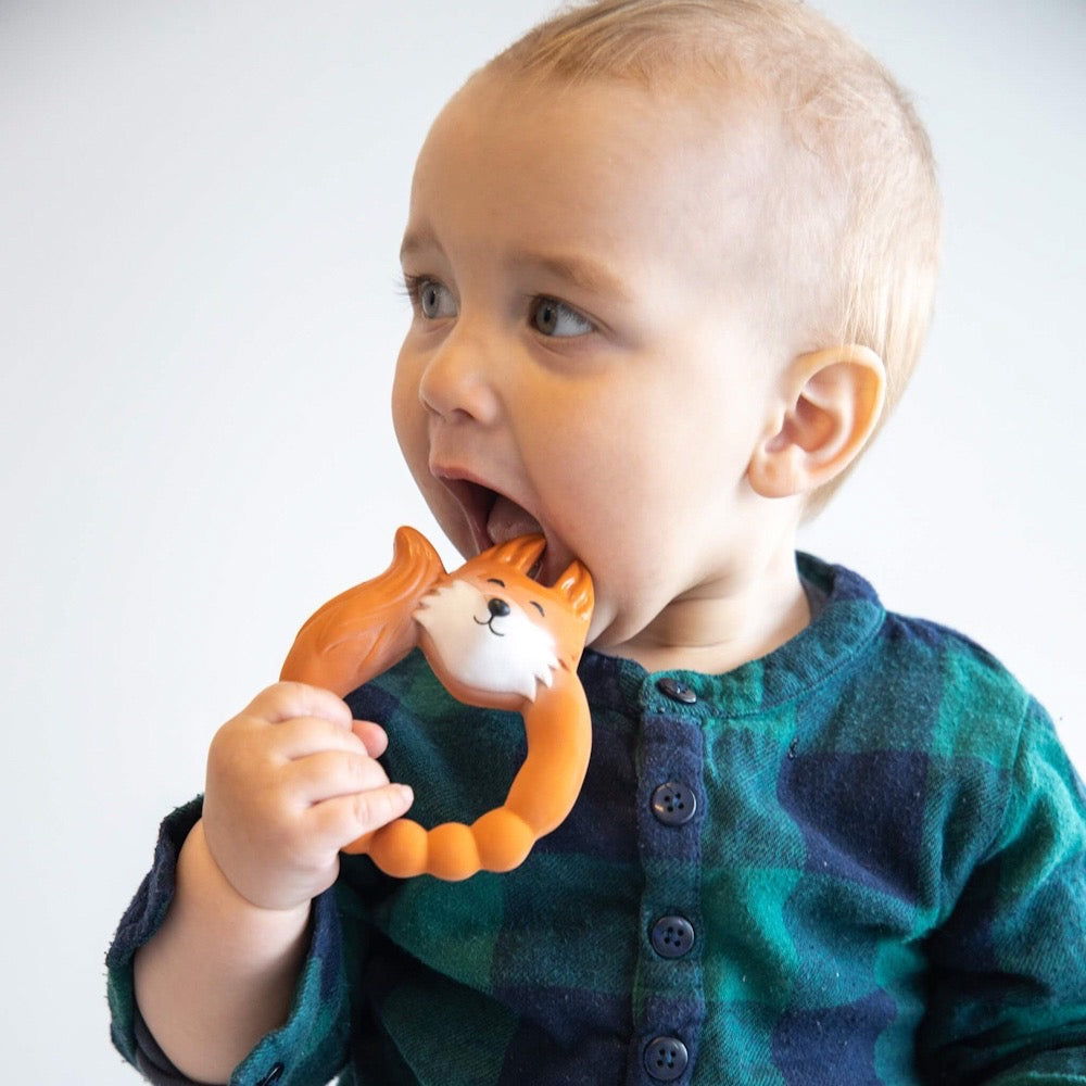 Natruba Fox Teether - Orange Feeding