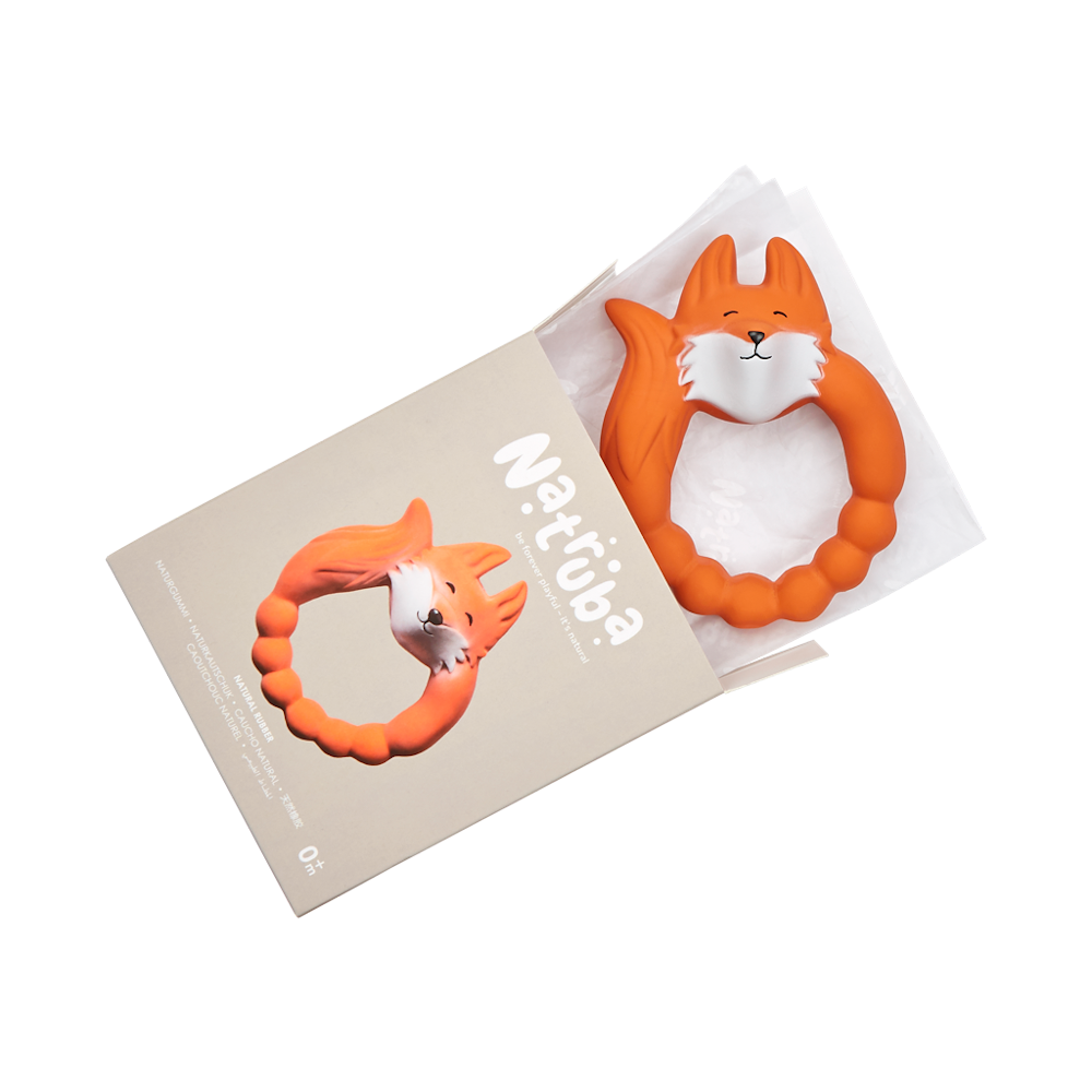 Natruba Fox Teether - Orange Feeding
