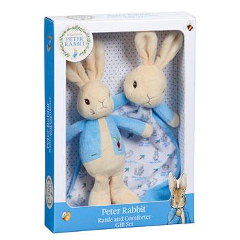 Peter Rabbit Rattle & Comfort Blanket Gift Set Toys Games